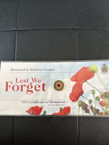 2012 Remembrance Day $2 Red Poppy Coin Sealed, UNC - RSL Donation Card ...