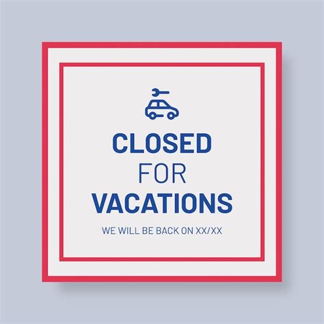 Free Vector | Closed for vacation sign