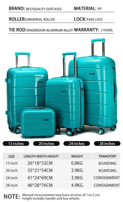 Set of 4 Lightweight Travel Luggage - Best Quality Suitcases