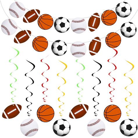 Buy 18 Pieces Sports Party Decorations Sports Themed Birthday Party ...