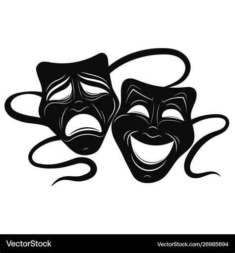 Theatre masks drama and comedy Royalty Free Vector Image