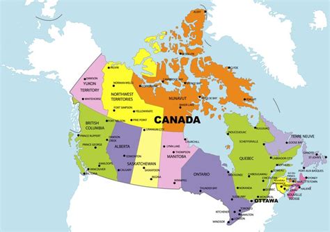 Canada Map | Canada map, Canadian maps, Map