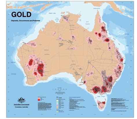 This map shows the known gold deposits in Australia. Payable gold was ...