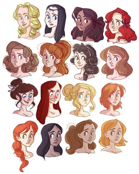 Hair Reference. This would be great to show to my drawing students ...