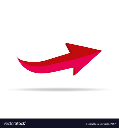 Red arrow on white background Royalty Free Vector Image