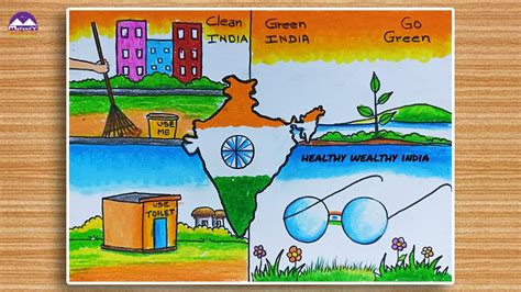 Swachh bharat abhiyan poster drawing - YouTube