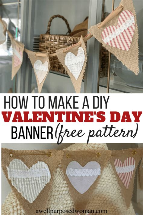 How to make a DIY Valentine's Day Banner Decoration - A Well Purposed Woman