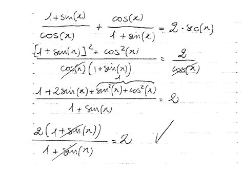 How do you verify the identity (1+ sinx)/(cos x) + (cos x)/(1+sin x ...