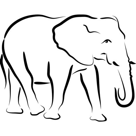 Elephant Outline Printable