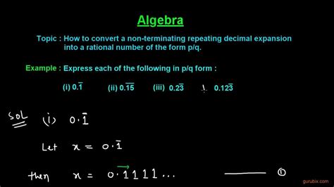 Terminating Decimal And Repeating Decimal | Examples and Forms