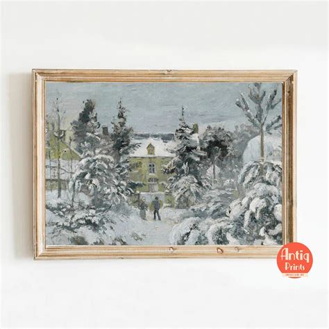 Winter Village Painting Large Holiday Christmas Wall Art PRINTABLE ...