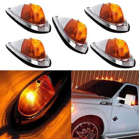 5 Pcs Universal Car Roof Strobe Warning Light Truck Semi trailer ...