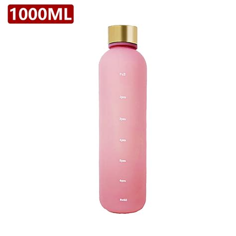 1L Water Bottle Time Marker 32 OZ Motivational Reusable Leakproof BPA ...