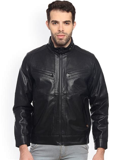 Buy Duke Men Black Solid Biker Jacket - Jackets for Men 4320038 | Myntra