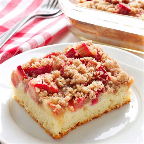 Rhubarb Streusel Cake - The Busy Baker