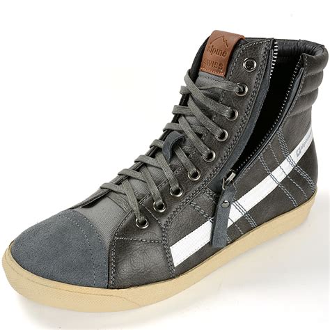 Alpine Swiss Reto Mens High Top Sneakers Lace Up & Zip Ankle Boots ...