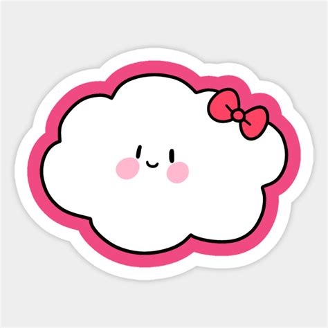 Cute Girly Cloud - Cloud - Sticker | TeePublic