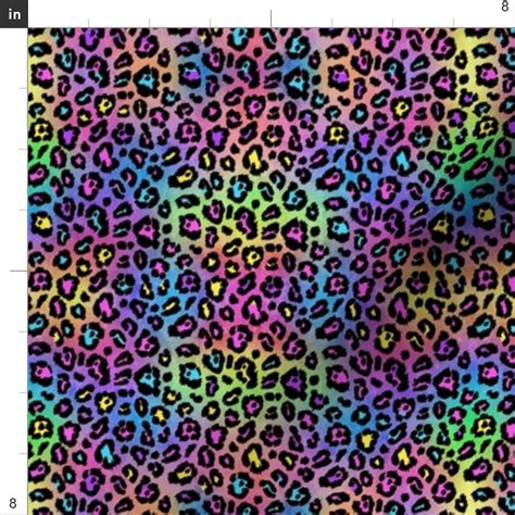 Cheetah Rainbow Animal Print Fabric Cheetah Wild Colorful - Etsy