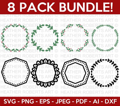 Christmas Frame Svg Bundle – Heather Roberts Art