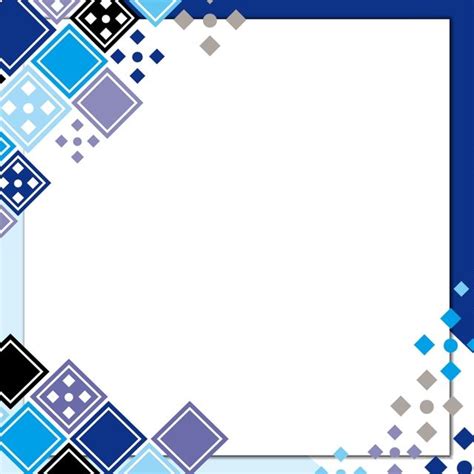 Blue Abstract Geometric Square Border