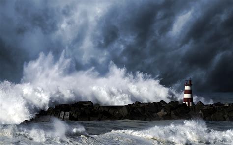 🔥 Download Sea Lighthouse Storm Waves Wallpaper Background by @eburke ...