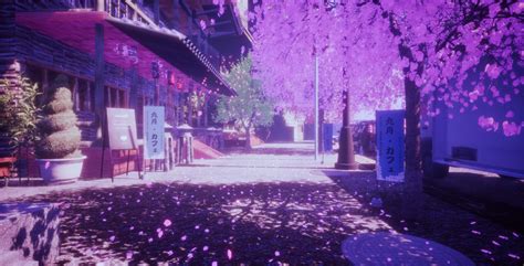 Sakura Anime Street - 4K Ultra HD Wallpaper by rengreng