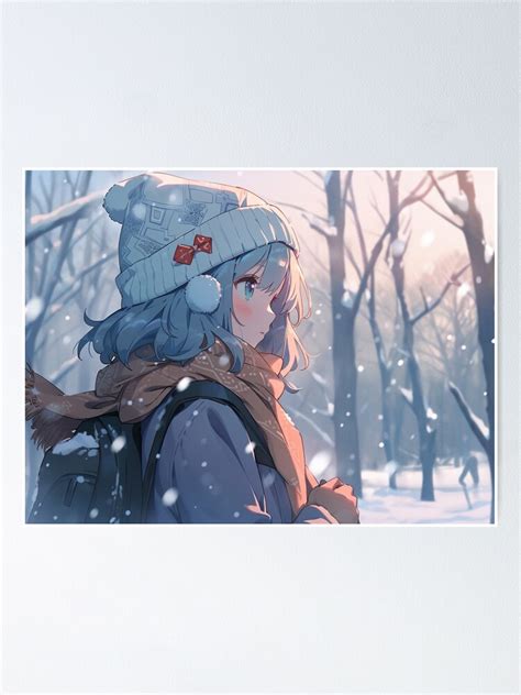 "Anime Girl In Winter" Poster for Sale by AerinDigital | Redbubble