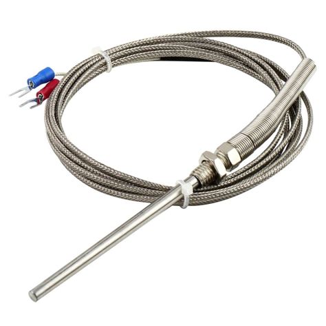 2017 Rtd Pt100 K Temperature Sensor 2m Cable Stainless Probe 100mm 2 ...