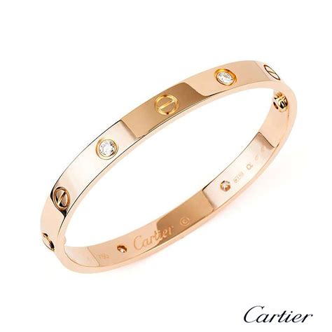 Cartier Love Bracelet Rose Gold Size 17 B6036017 | Rich Diamonds