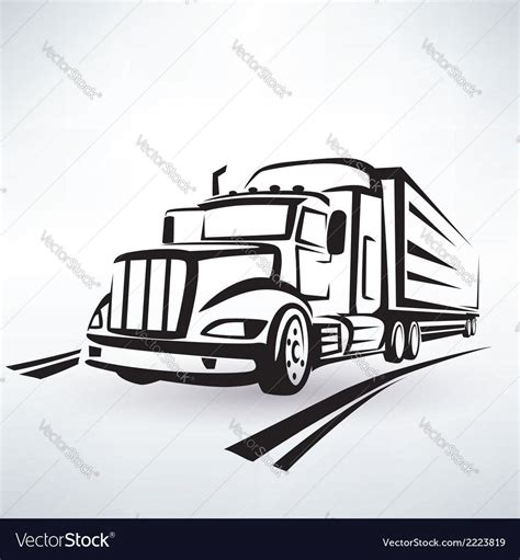 semi truck outline clipart - Mao Delarosa