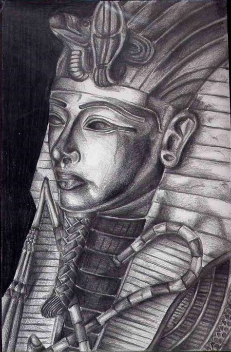 King Tut in pencil by lochnessangie on DeviantArt