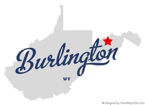 Map of Burlington, WV, West Virginia