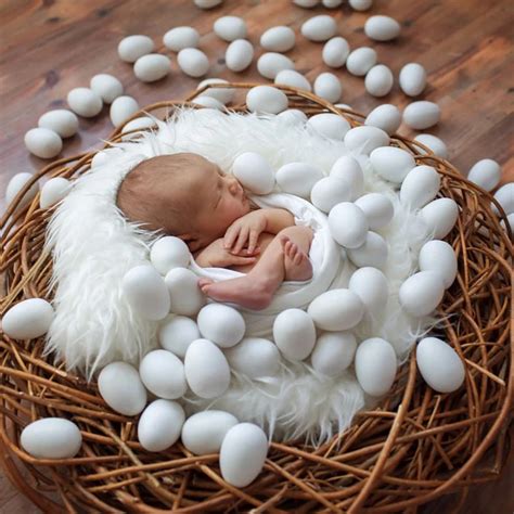 3PC Newborn Baby Photography Wood Simulation Eggs Props Infant Baby ...