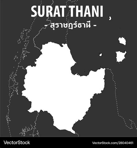 Surat thani map province thailand Royalty Free Vector Image