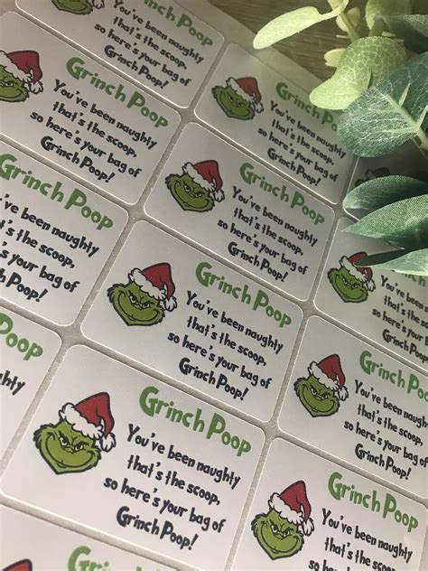 Grinch Poop Stickers - Etsy