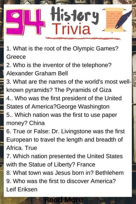 Easy History Trivia Questions And Answers : Rd.com knowledge facts ...