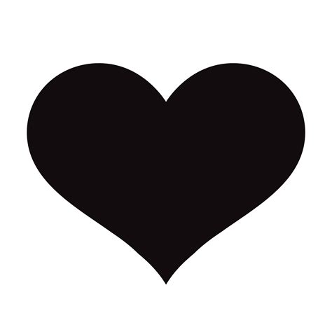 Flat Black Heart Icon Isolated on White Background. Vector illustration ...