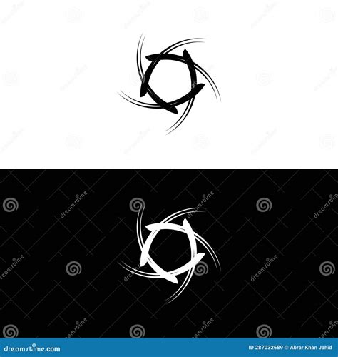 Black and White Circle Vector Logo Template Stock Vector - Illustration ...