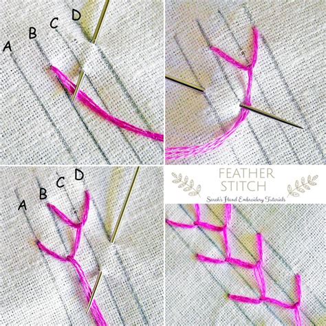 How to do the Feather Stitch - Sarah's Hand Embroidery Tutorials | Hand ...