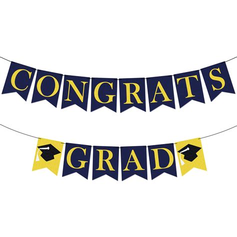 Buy KatchOn, Blue and Gold Congrats Grad Banner - 8 Feet, Felt ...