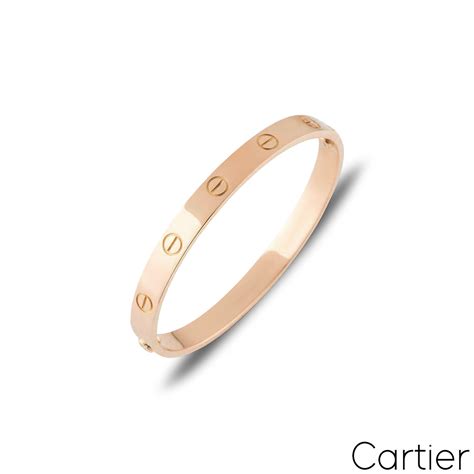 Cartier Rose Gold Plain Love Bracelet Size 16 B6035616 | Rich Diamonds