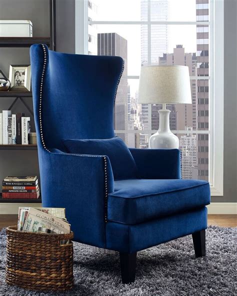 Crystal High Back Accent Chair | High back accent chairs, Blue accent ...