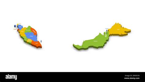 Malaysia political map of administrative divisions - states and federal ...