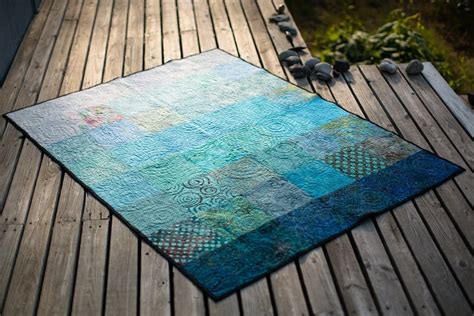 Pooling Rains Throw Size Quilt - Made to Order