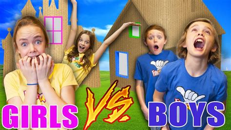 Fun Squad Box Fort Compilation! Girls Vs Boys! - YouTube