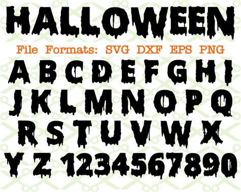 HALLOWEEN SVG FONT-Cricut & Silhouette Files SVG DXF EPS PNG ...