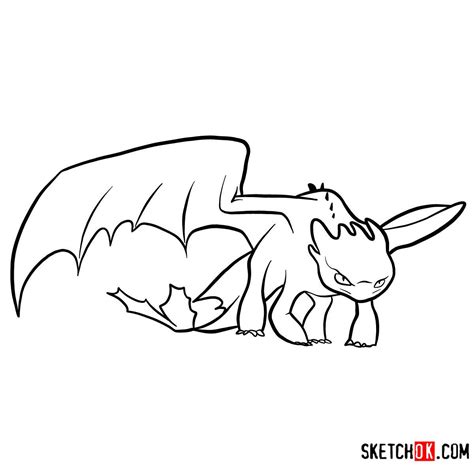 How to draw The Night Fury Dragon | How to Train Your Dragon - Step by ...