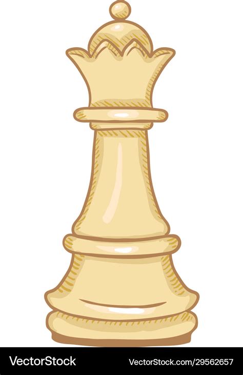 Single cartoon - white queen chess figure Vector Image