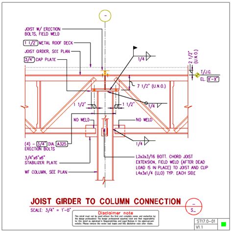 ST17.0 - Steel Joist Girder To Steel WF Column Details | AxiomCpl ...