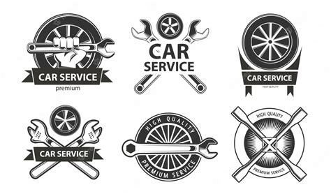 Premium Vector | Car service logos set